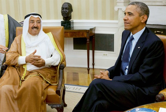 Obama meeting with the Kuwaiti Emir, Shaikh Sabah