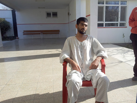 Former MSF Kunduz Hospital pharmacist, Khalid Ahmad, recuperating at Emergency Hospital in Kabul